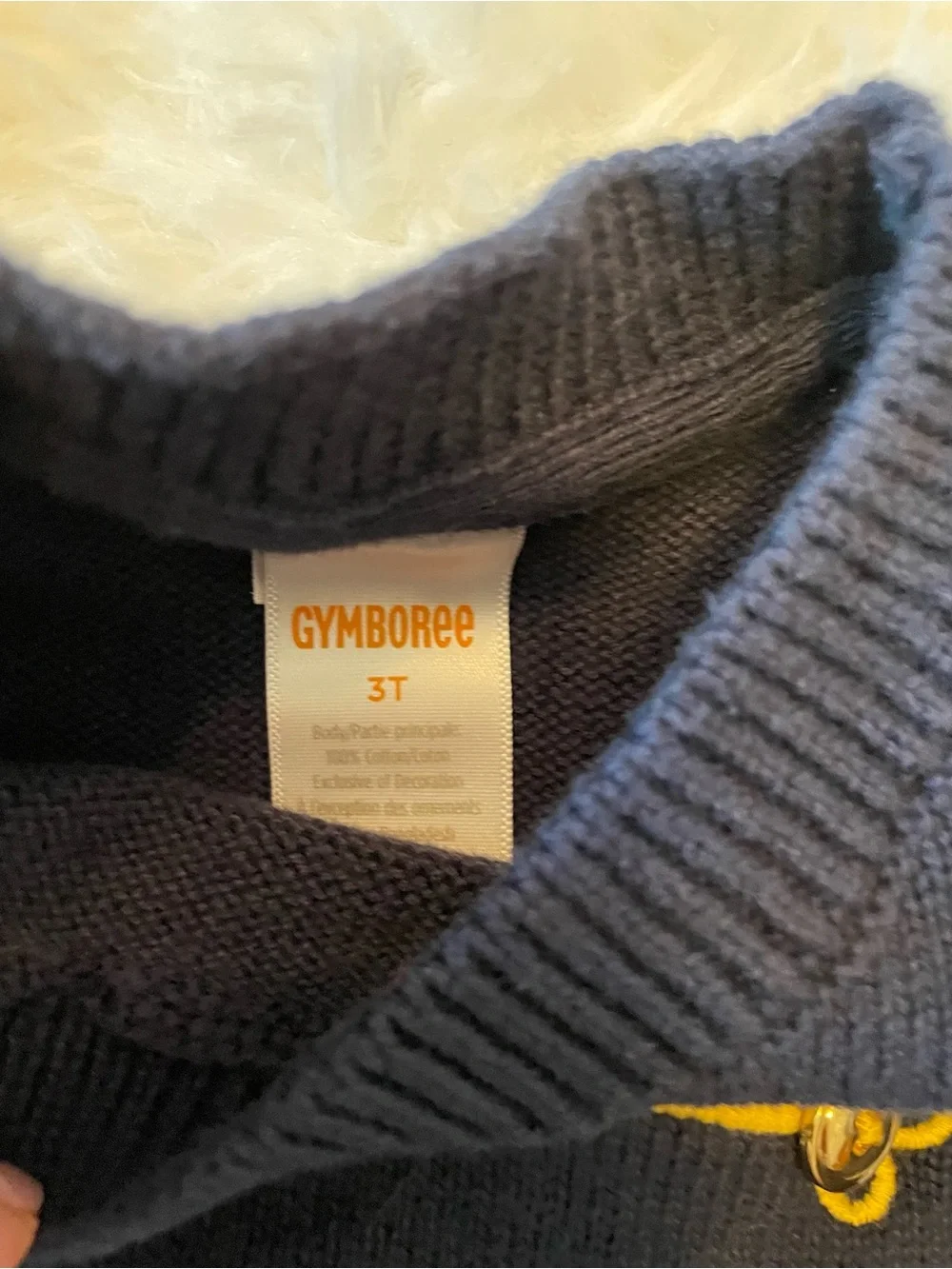 Gymboree Navy Blue Boys Sweater with Yellow Accent